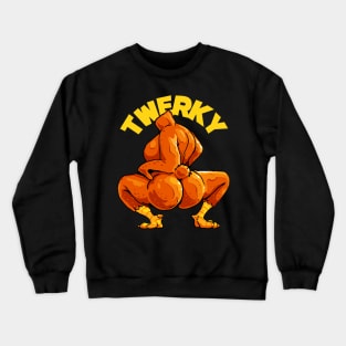 Twerky Twerking Turkey Funny Thanksgiving Twerk Turkey Crewneck Sweatshirt